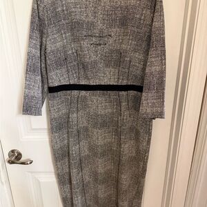Eva Mendes for New York & Company Black and Gray Midi Dress
